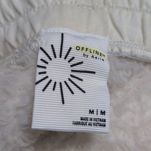 NWT OFFLINE by Aerie White Fleece Elastic Waistband Zipper Pockets Pants Size M - Picture 8 of 13